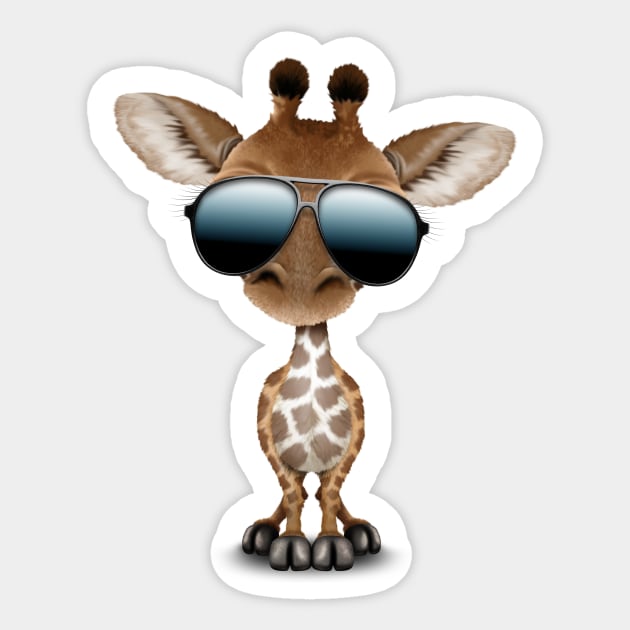 Cute Baby Giraffe Wearing Sunglasses Sticker by jeffbartels